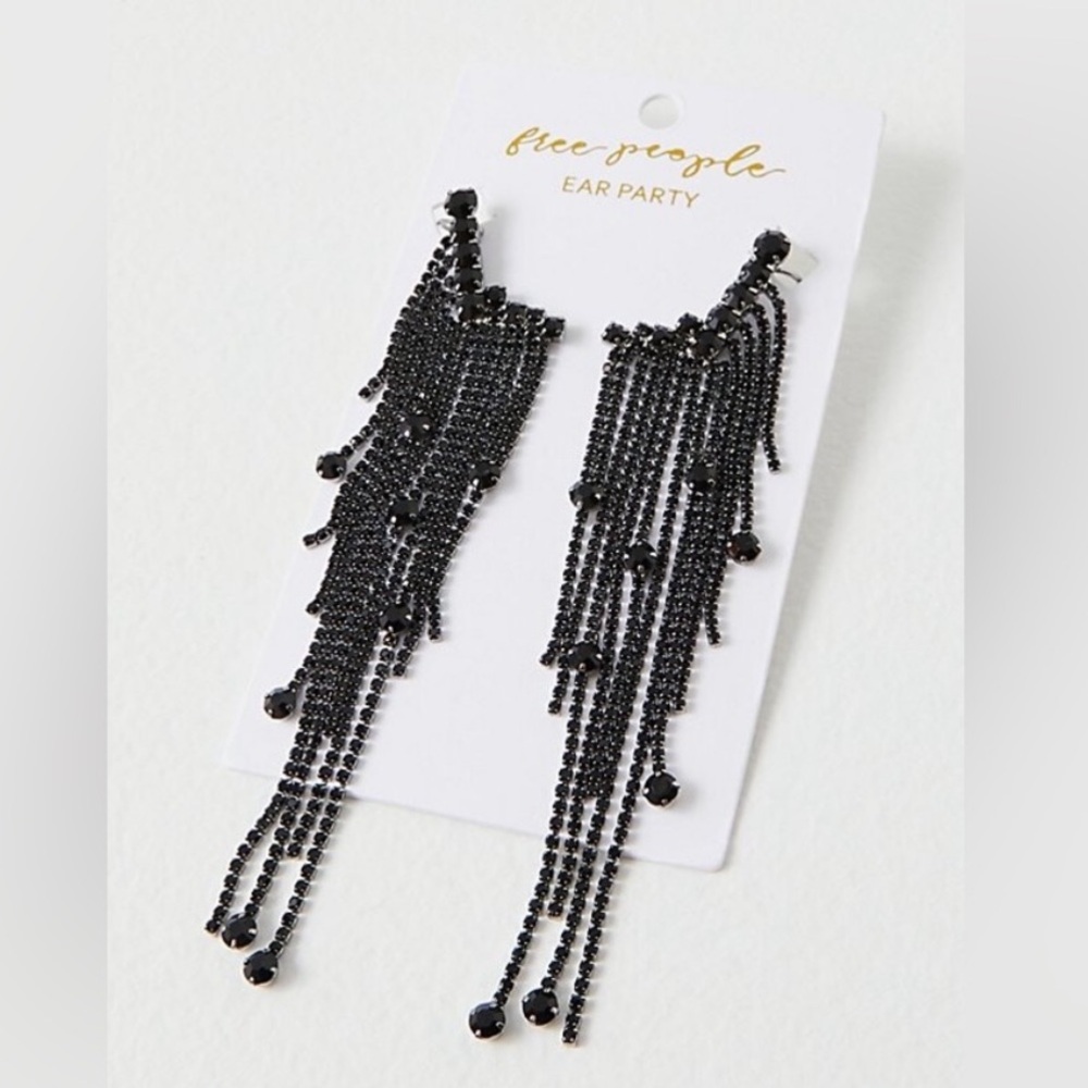Free People Comeback Kid Ear Party Black NWT!